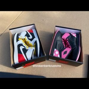 Custom Mickey and Minnie Jordan 1 High